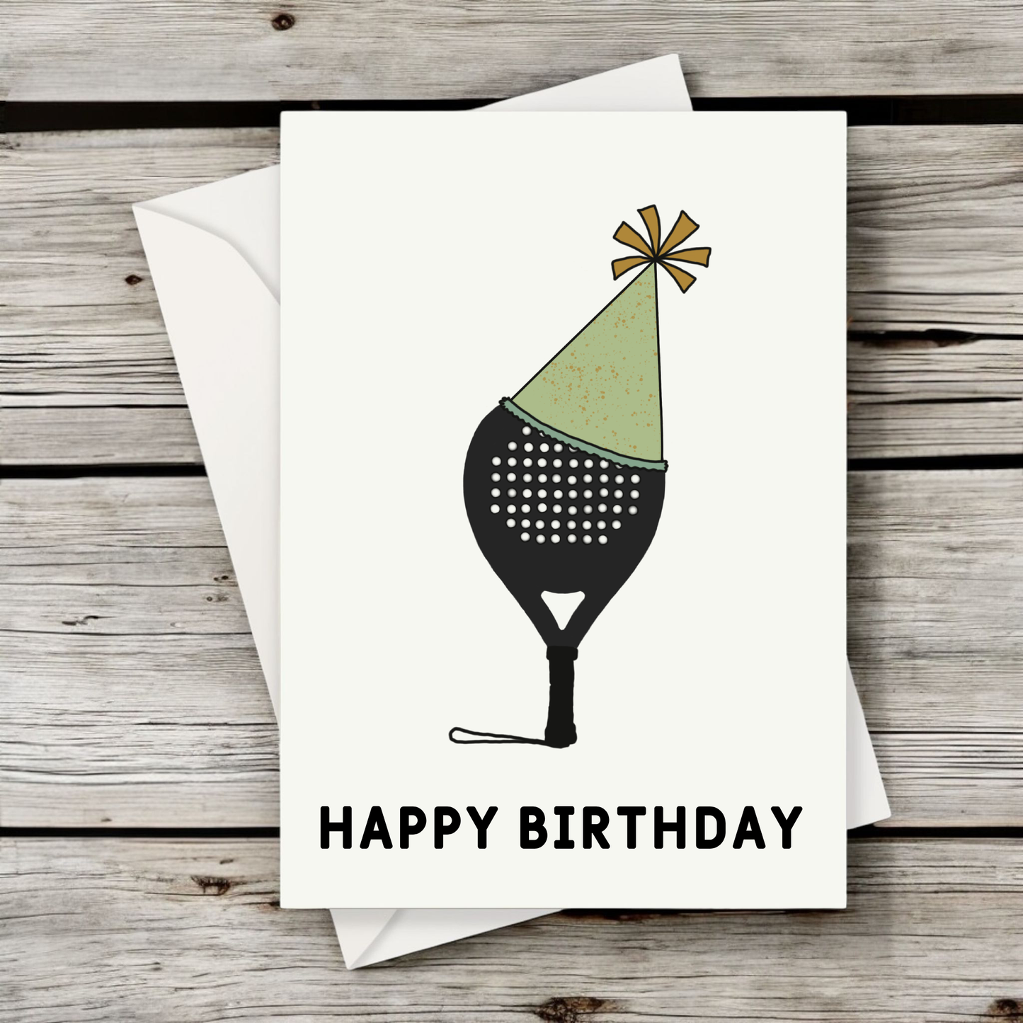 Padel Birthday Hat Card