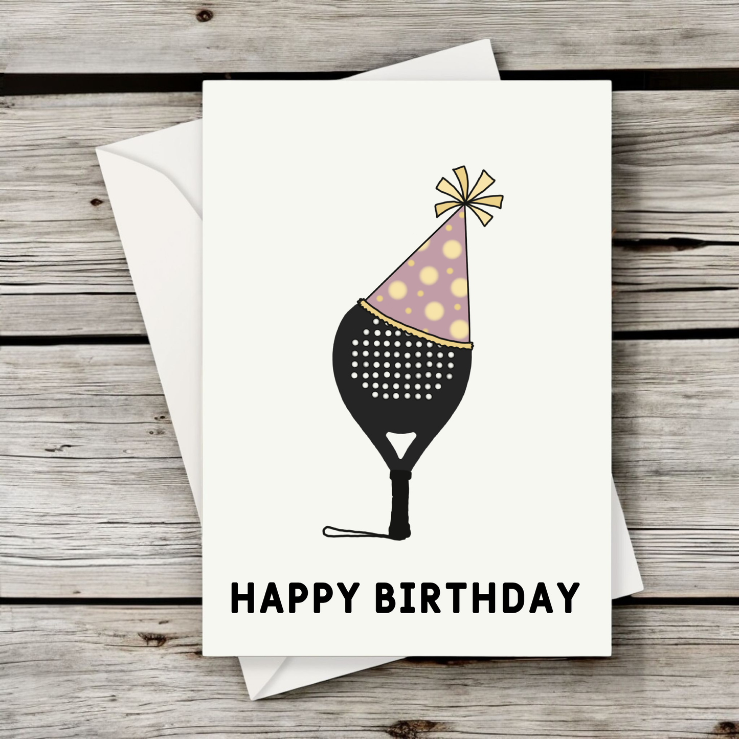 Padel Birthday Hat Card