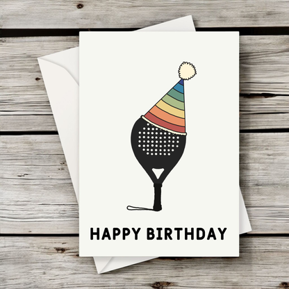 Padel Birthday Hat Card