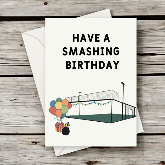 Padel Smashing Birthday Card