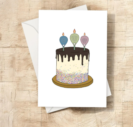 Padel Birthday Cake Card