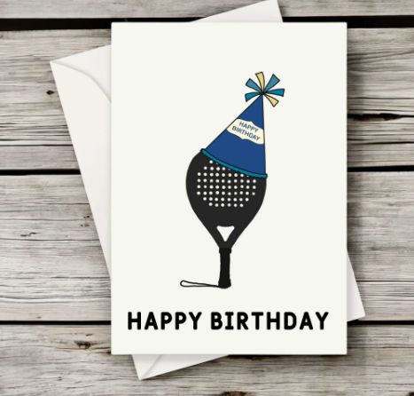 Padel Birthday Hat Card