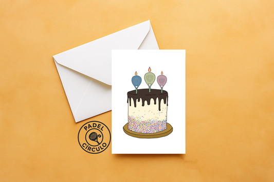 Birthday Cake Padel Card